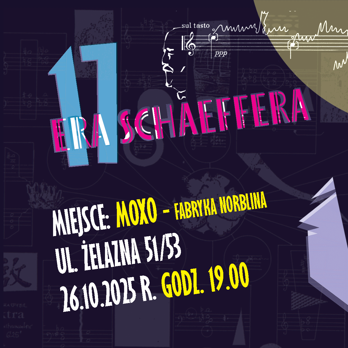 EraSCH_2025_facebook_120x1200 17. edycja festiwalu Era Schaeffera w Klubie MOXO w Fabryce Norblina